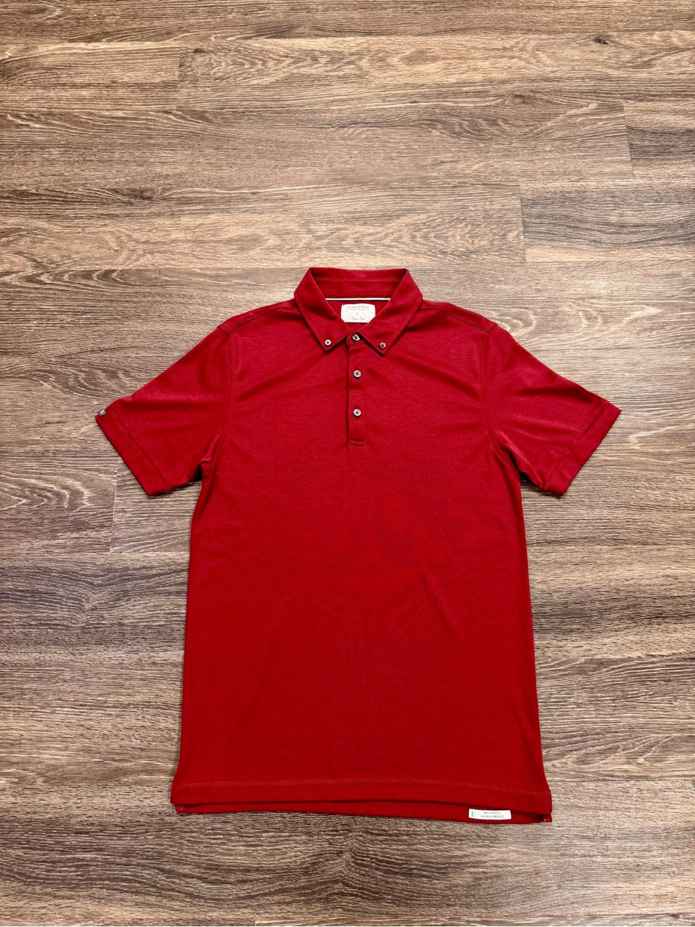 Linksoul Tempus Fugit Polo Shirt Men’s Small Red 100% Cotton Golf Preppy